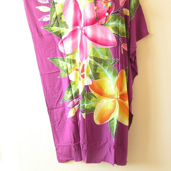 KD411 Floral Batik Hand Painted Caftan Dolman Women Abaya Maxi Dress Up to 5X - Picture 2 of 3